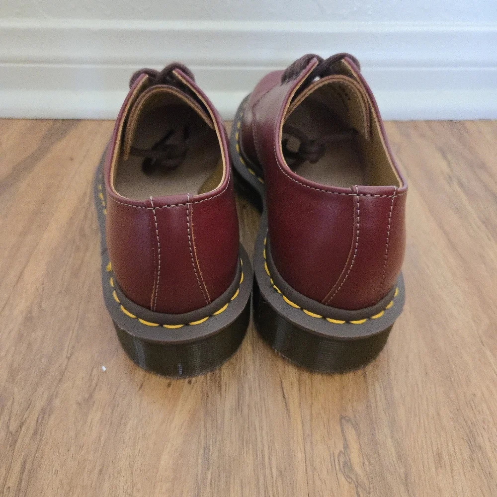 1461 Dr. Marten Women 6 Vintage Made in England Leather Oxford Red Shoes 112025 - Picture 9 of 10